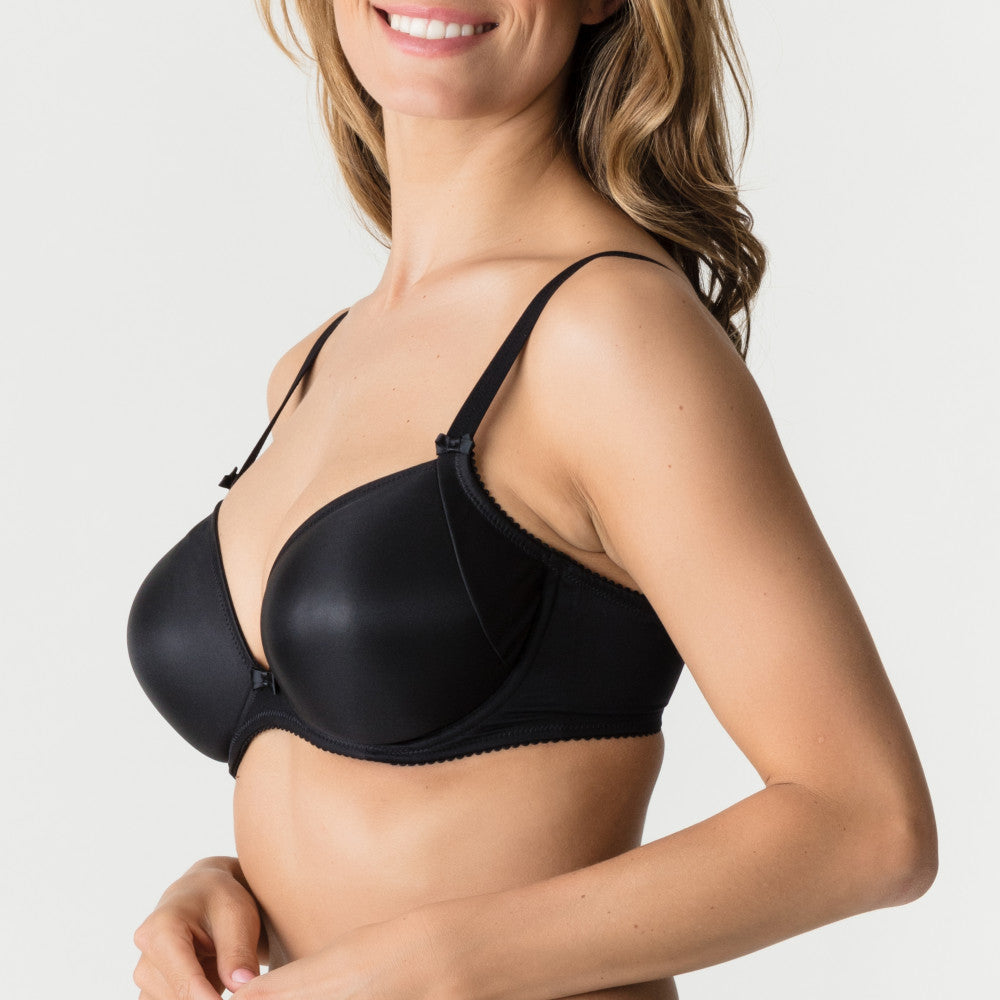 Soutien-gorge Balconnet Décolleté Profond (E-F) SATIN noir