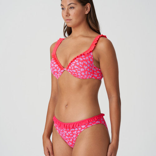 coral push up bikini